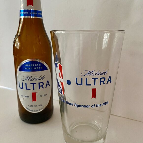 Michelob Ultra NBA Basketball 16oz Beer Drinking Glass Replacement for Set - Picture 4 of 7